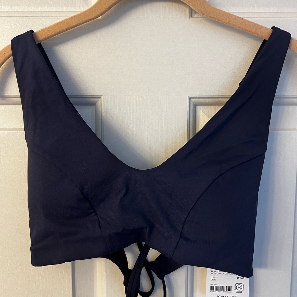 Navy blue Athleta triangle bikini top size large best for D – DD cups